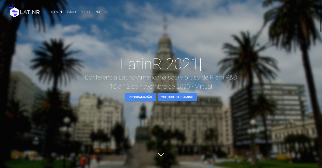 Print screen do site do evento Latin-R - Conferência Latino-Americana sobre o Uso de R em P&D