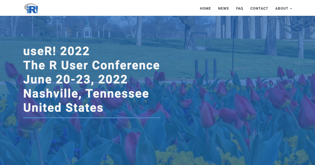 Print screen do site do evento useR! 2022 - The R Conference